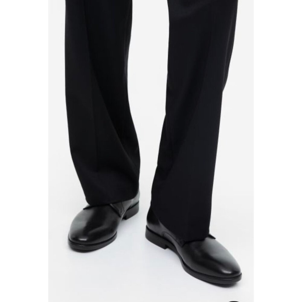 Classic Black Leather Oxfords